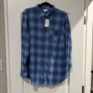 J. Jill Blue Casual Button Down Shirt Relaxed Fit